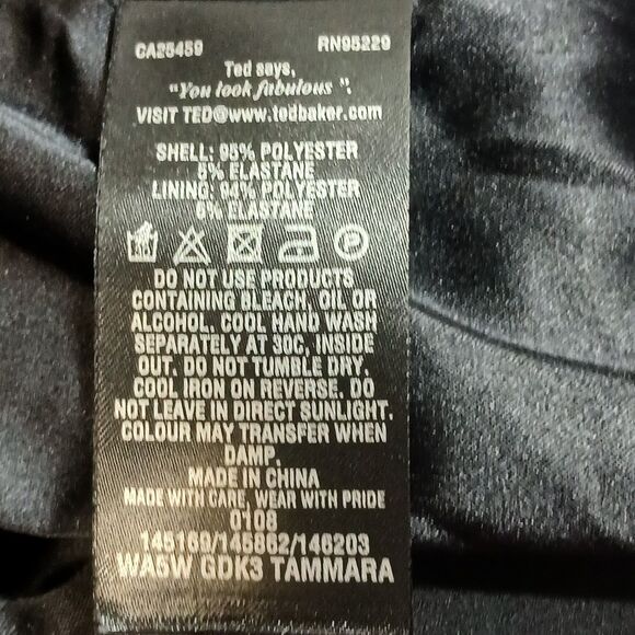 Ted Baker Tammara Black Embroidered Collar Party Cocktail Sheath Dress 3 (8) - Picture 10 of 11